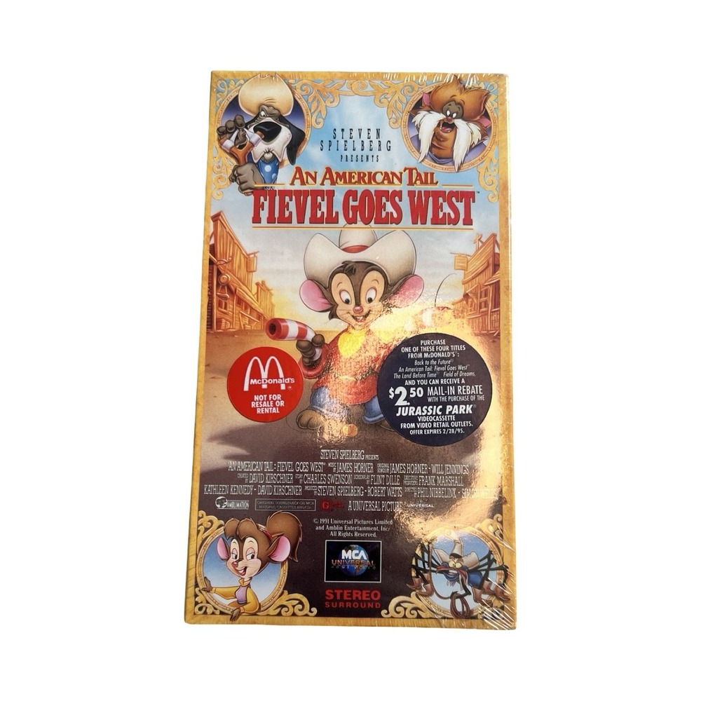 An‎ American Tail Fievel Goes West VHS 1991 McDonald's Promo Sealed New MCA Home
